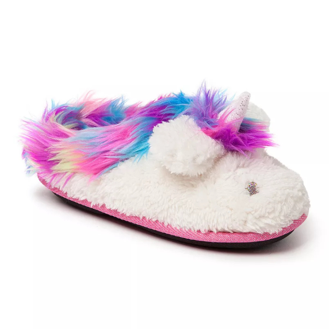 Dearfoams Unicorn Girls' Slippers (Various Size)