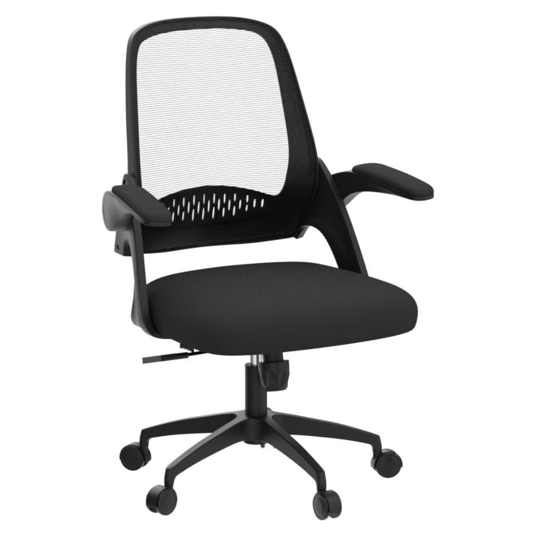 Ergonomic Lumbar Back Support Flip-up Padded Adjustable Gaming Chair