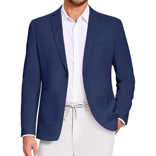 Coofandy Men's Casual Linen Regular Fit Sport Wedding Jacket