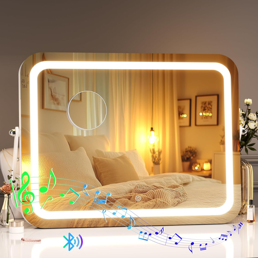 LED Makeup Mirror with Bluetooth Speaker (14 x 10 inch)