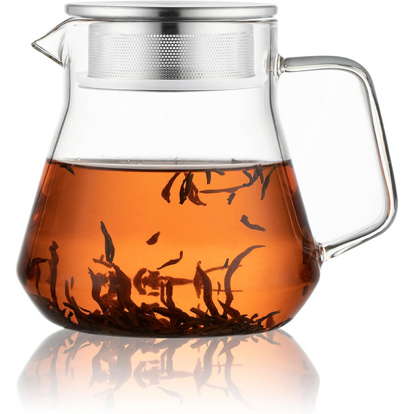 One-Touch Glass Teapot w/ Stainless Steel Filter Lid (20oz)