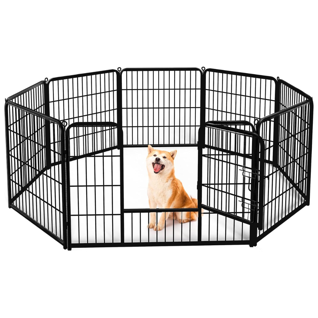 8 Panel 32" Height Heavy Duty Metal Dog Play Pen