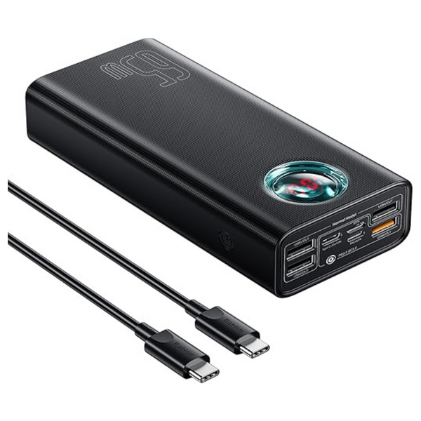 65W Baseus 7-Port 30000mAh Portable Charger (Black)