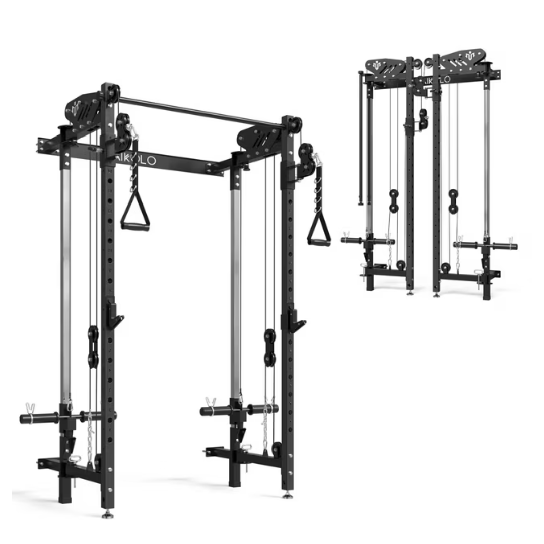 Mikolo 1000lbs Capacity Wall Mounted Foldable Power Rack Cage