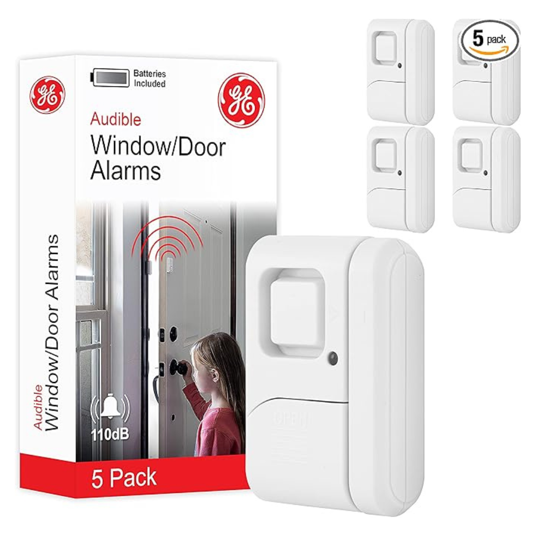 GE Personal Security Window And Door Alarm, 5 Pack