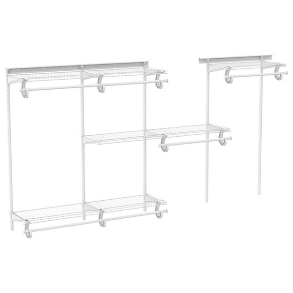 ClosetMaid ShelfTrack Wire Closet Organizer System, Adjustable From 5 To 8 Ft., With Shelves, Clothes Rods, Hardware