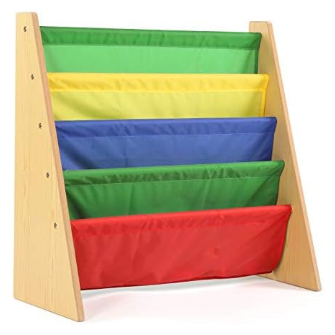 Humble Crew Natural Wood Kids Bookshelf, 4 Tiers