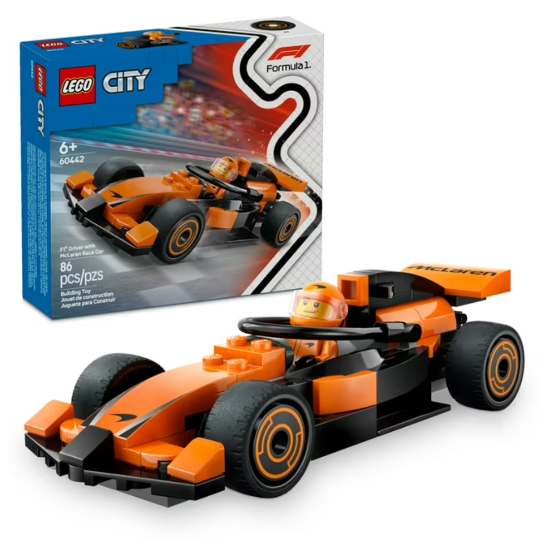 LEGO City F1 Driver With McLaren Race Car Model Racing Playset (60442)