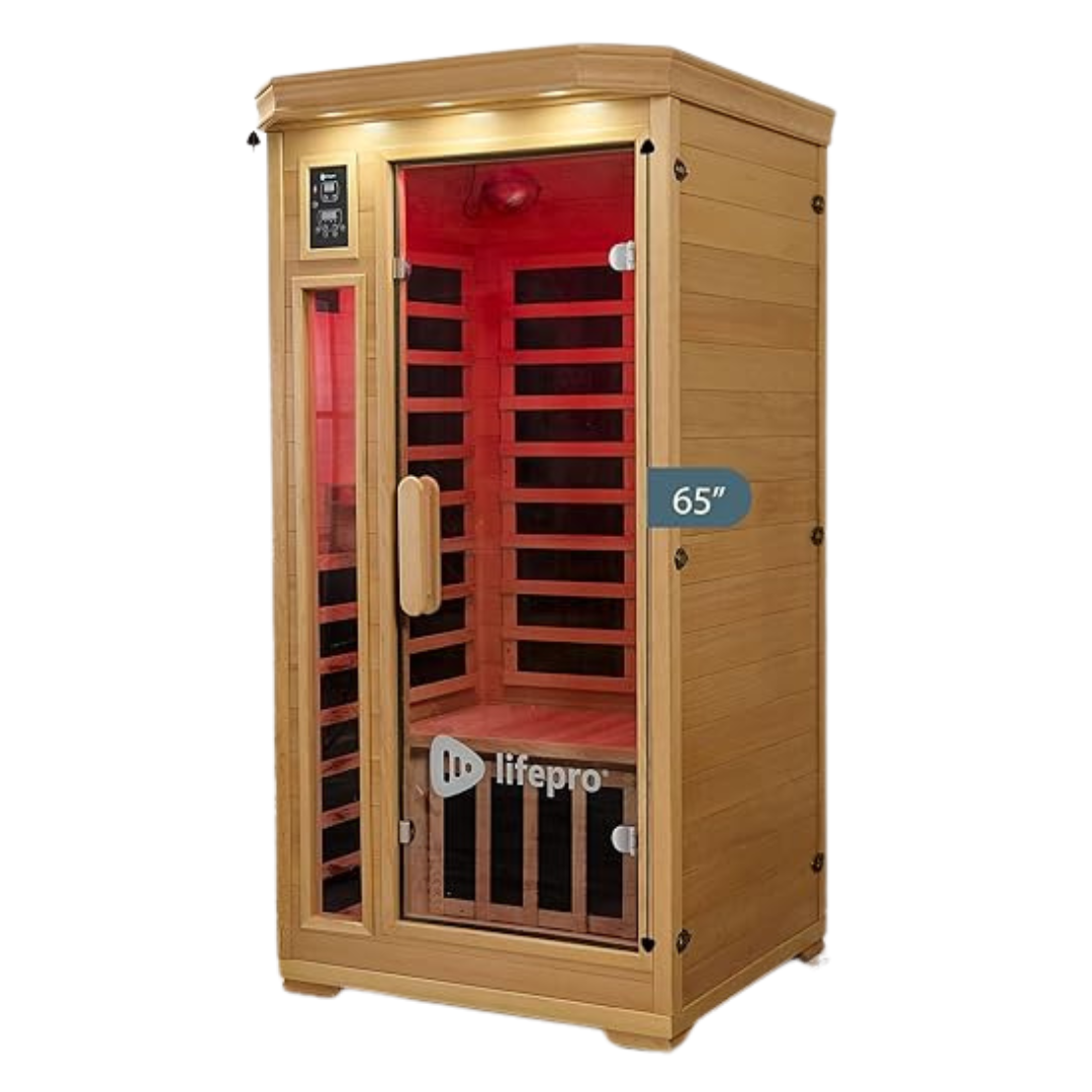 LifePro Tempered Glass Door 1 Person Far Infrared Home Sauna