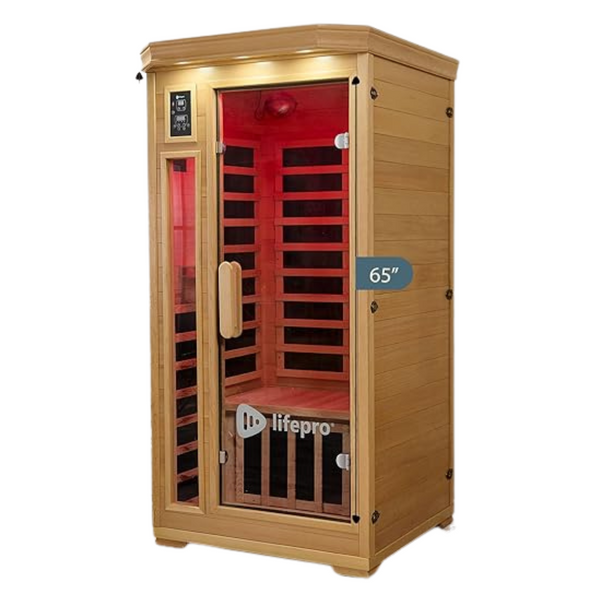 LifePro Tempered Glass Door 1 Person Far Infrared Home Sauna