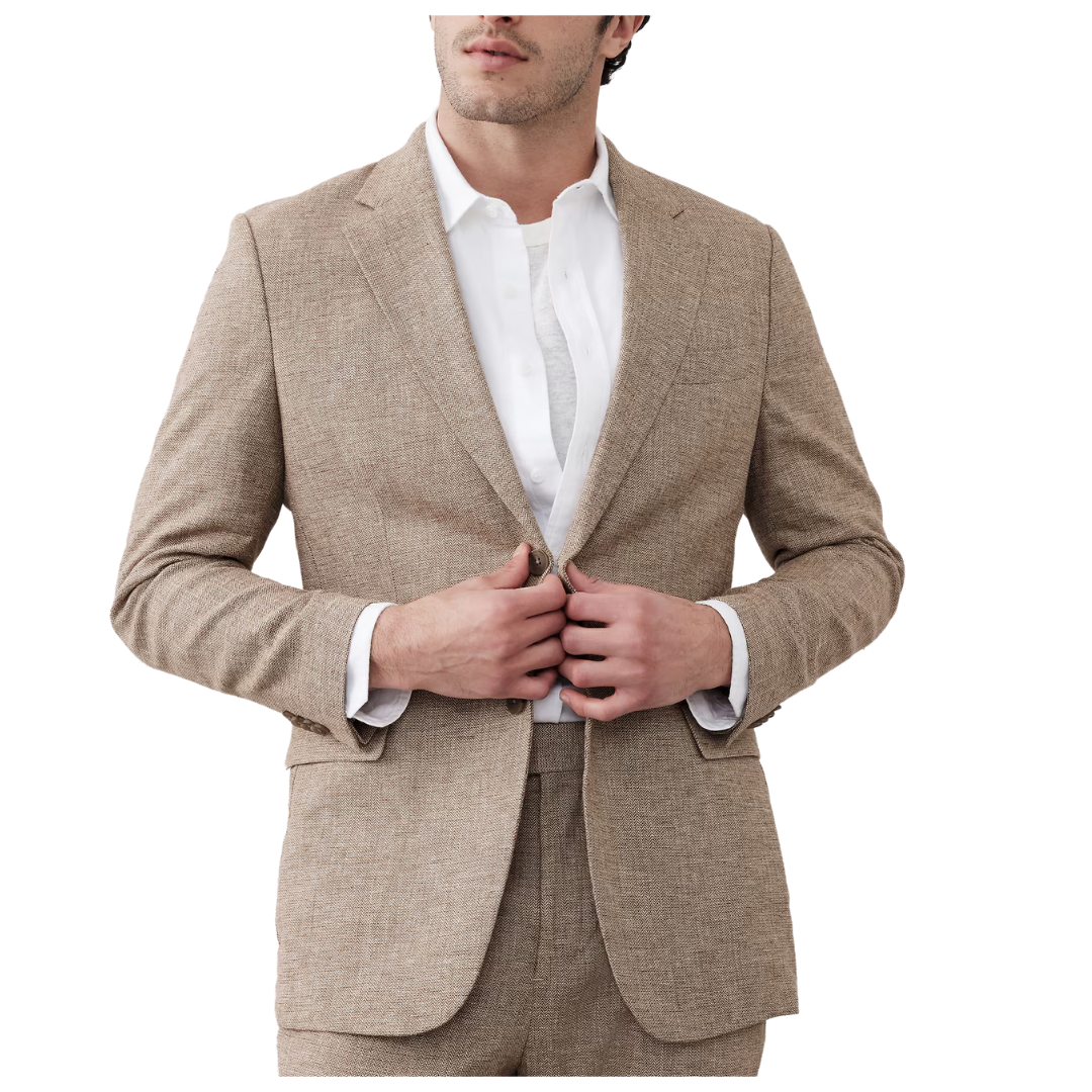 Banana Republic Factory Men's Linen-Blend Herringbone Suit Jacket