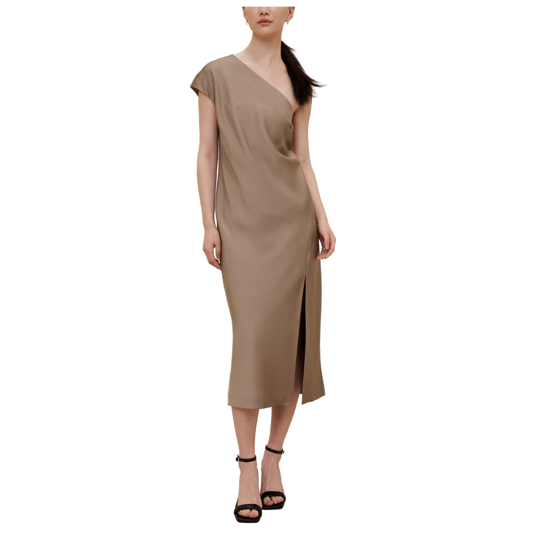 Banana Republic Factory Women's Satin One-Shoulder Midi Dress