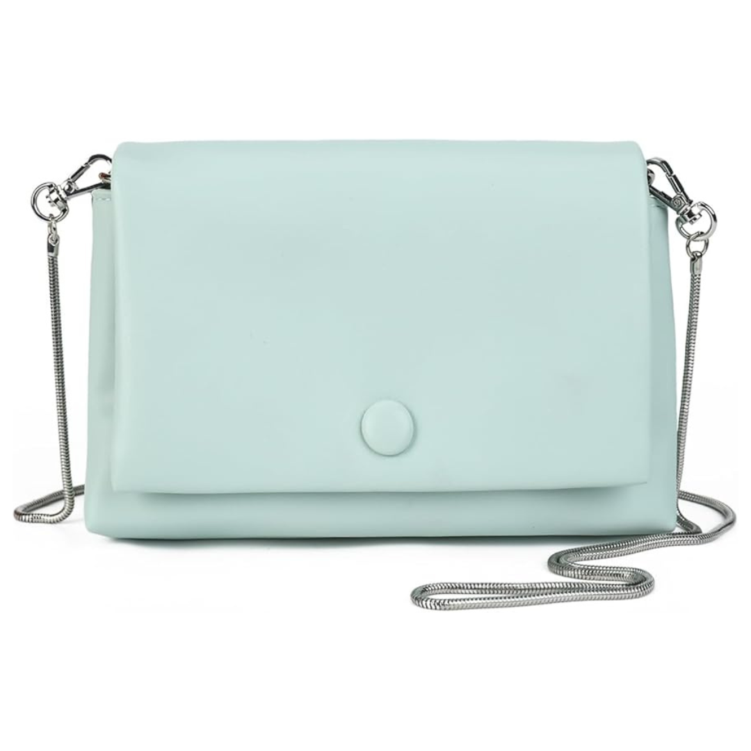 Girl's PU Leather Shoulder Purse With Chain Strap