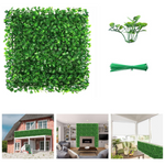 12-Piece 10" x 10" Artificial Boxwood Grass Wall Panels