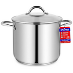 Bakken-Swiss Deluxe 16-Quart Stainless Steel Stockpot w/Tempered Glass See-Through Lid