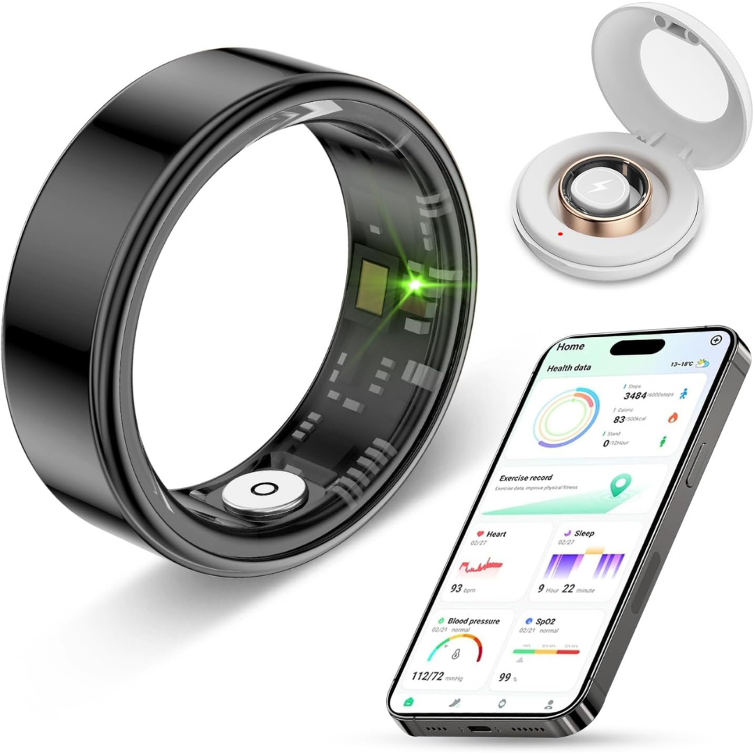 Waterproof Fitness Smart Ring with Sleep & Heart Rate Tracker