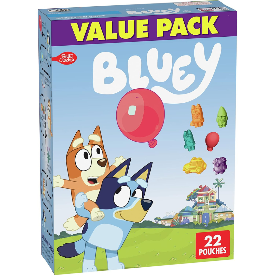 22-Count Betty Crocker Bluey Fruit Flavored Snacks, Treat Pouches