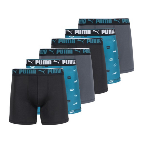 6-Pack PUMA Men's Sport Athletic Fit Boxer Briefs