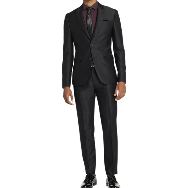 Egara Men's Skinny Fit Peak Lapel Shiny Suit Separates Jacket