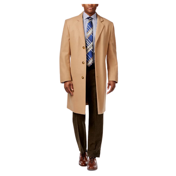London Fog Mens Signature Wool-Blend Overcoat