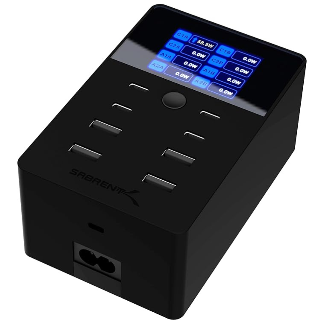 SABRENT 252W Fast Charging 8-Port USB PD 3.0 Charger With LCD Display