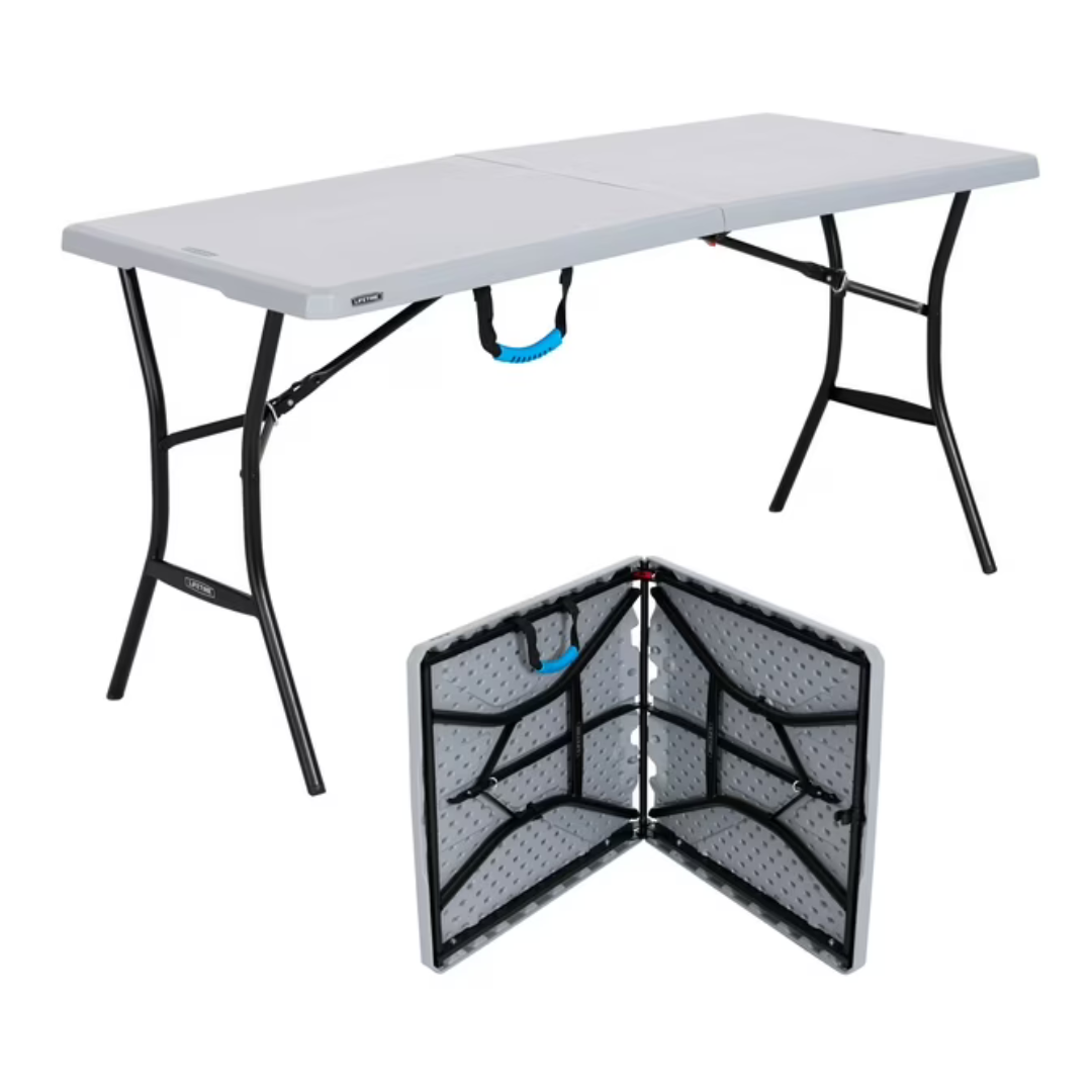 Lifetime 5 Foot Rectangle Fold-In-Half Table