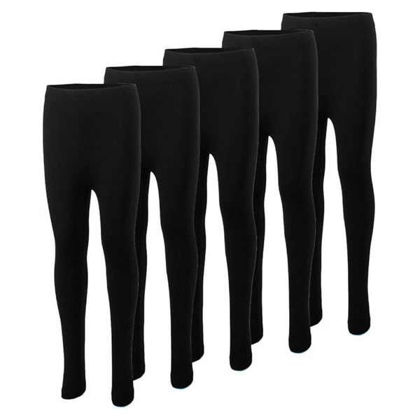 5-Pack Girls Soft Comfortable Cotton Spandex Leggings