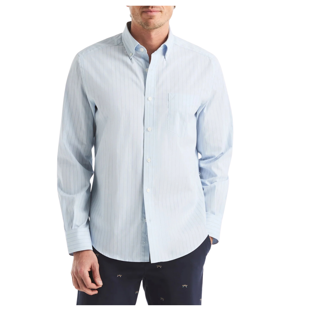 Nautica Men's Classic Fit Wrinkle-Resistant Striped Shirt