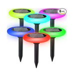 6-Pack Weatherproof Colorful Pathway Solar Light