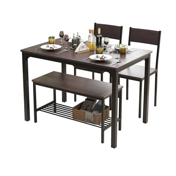 Juego de estante para panadero de cocina de 3 niveles y mesa de cocina de 43,3" para 4 personas