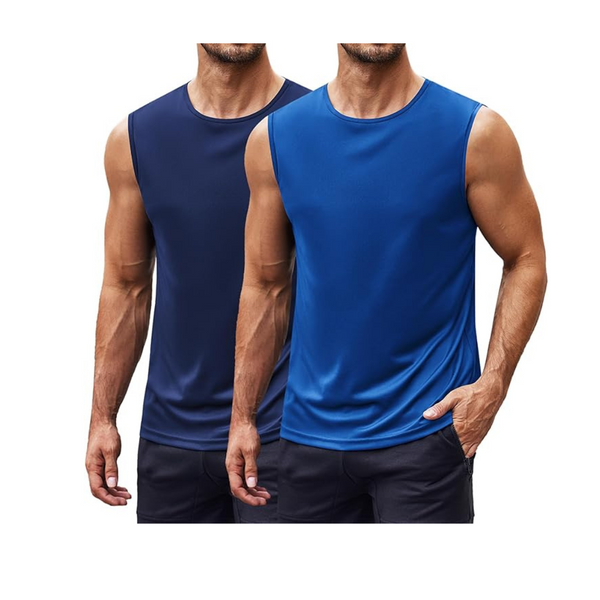 Paquete de 2 camisetas deportivas sin mangas de secado rápido Coofandy para hombre