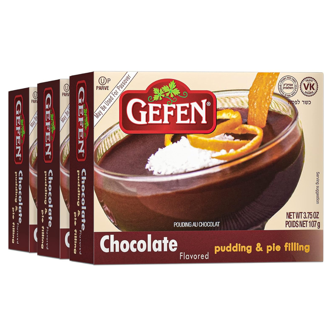 Gefen Chocolate Pudding Mix, Kosher for Passover, 3 Pack