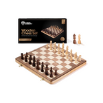 Wooden Chess Set Board with Extra Queen Pieces & Storage Box