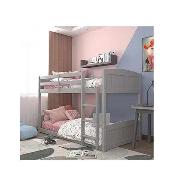 Hillsdale Alexis Contemporary Wood Arch Twin Over Twin Floor Bunk Bed with Slats