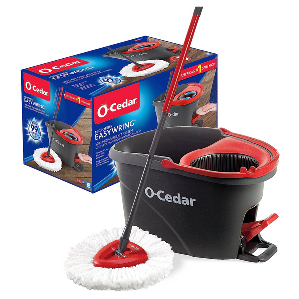 O-Cedar EasyWring Microfiber Spin Mop, Bucket Floor Cleaning System