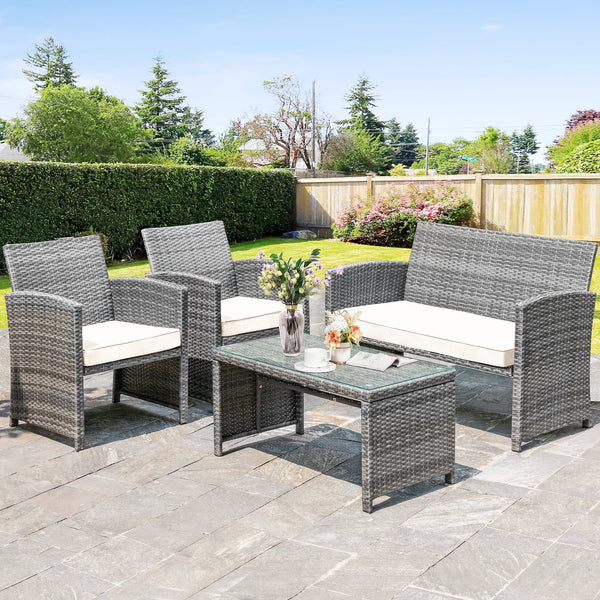 4 Piece Patio Ratten Set