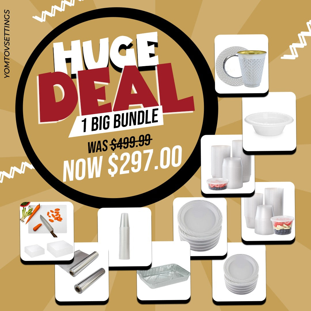 Huge Pesach Disposable Plates, Cups, Pans, Foil, Containers, & More Bundle Sale