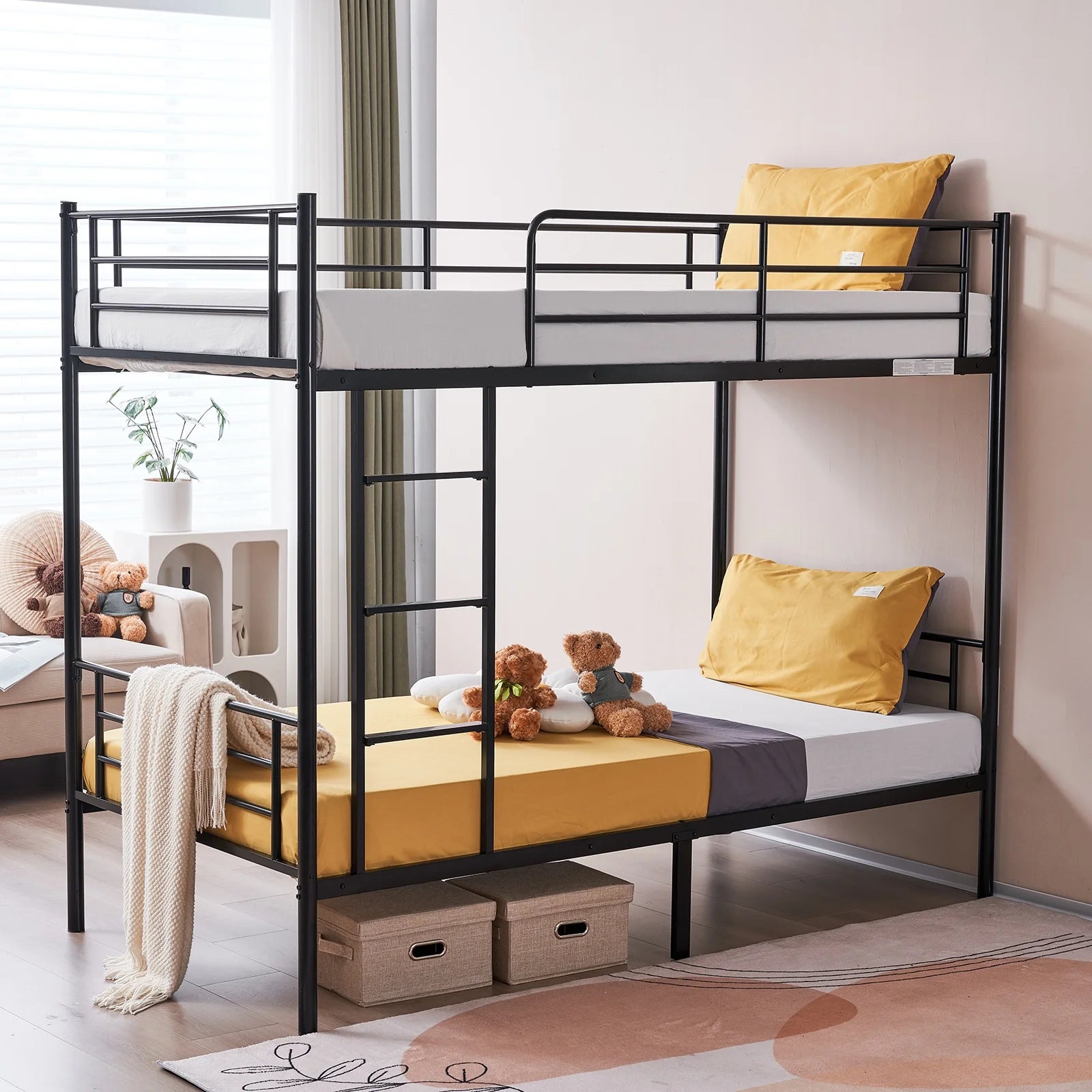 Twin over Twin Steel Bunk Beds