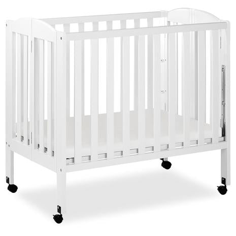 Portable Folding Stationary Side Crib w/ Locking Casters