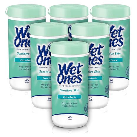 6-Pack Wet Ones Sensitive Skin Hand & Face Wipes