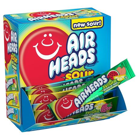 60-Count Airheads Sour Full-Size Taffy Candy (Variety Box)