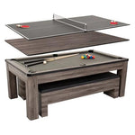 3-In-1 Combo Table: Billiards, Table Tennis, & Dining