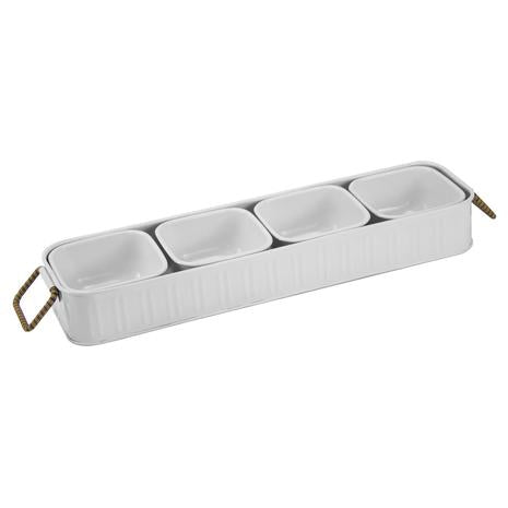 Galvanized Rectangle Condiment Tray