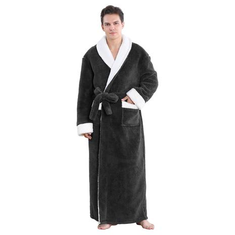 Ultra Soft Flannel Bathrobe With Pockets