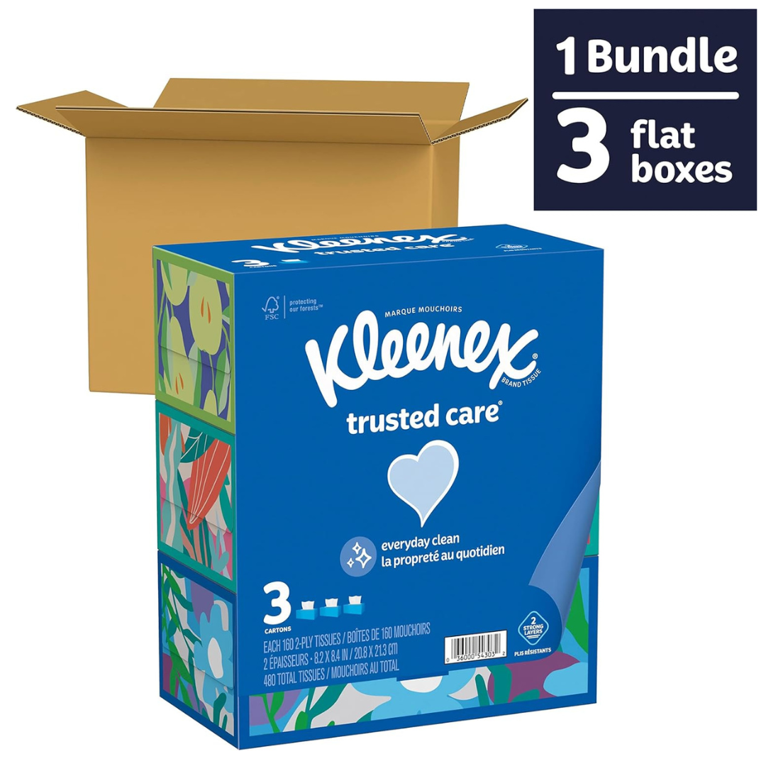 3 Boxes Of Kleenex Tissues