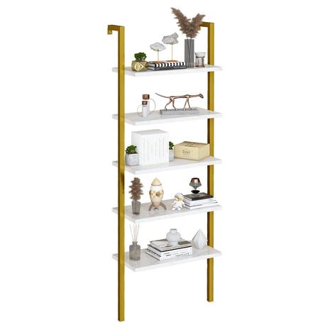 5-Tier Mounted Ladder Bookcase