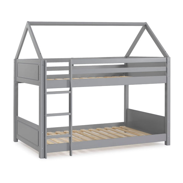 Powell Lodgepole Kid's A-Frame Twin over Twin Bunk Bed W/ Ladder (Gray)