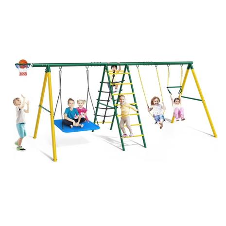 Heavy-Duty Metal Swing Set