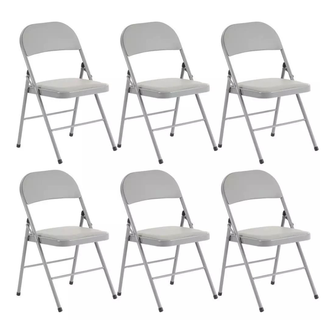 6 Heavy Duty Padded Folding Chairs