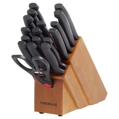 18 Piece Farberware Stainless Steel Knife Block Set